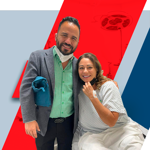 Thin smiling woman wearing large pants after bariatric surgery