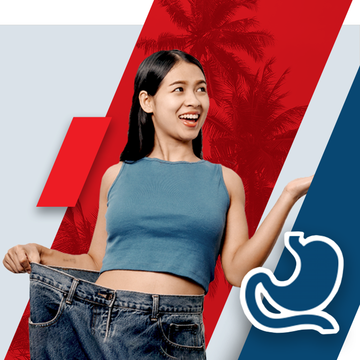 Happy, slim teenager after bariatric surgery